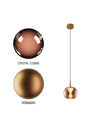 ANDRÓMEDA * COLGANTE 1L - BASE ORO - CRISTAL COPPER 8938